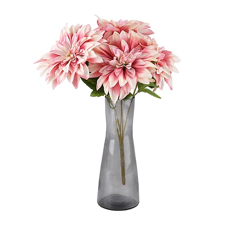 7- Head Artificial Dahlia Flower (43cm) - Pink