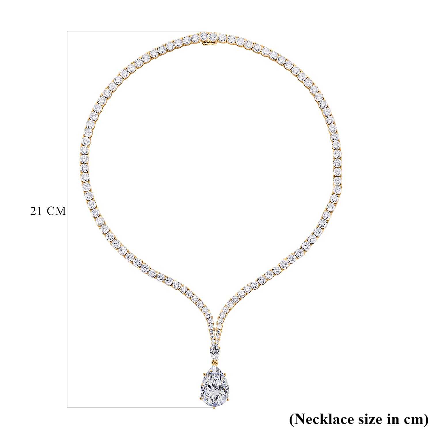 D'Joy Moissanite Cluster Necklace (Size - 18) in Rhodium Overlay Sterling Silver 58.43 Ct., Silver Wt. 29.70 Gms
