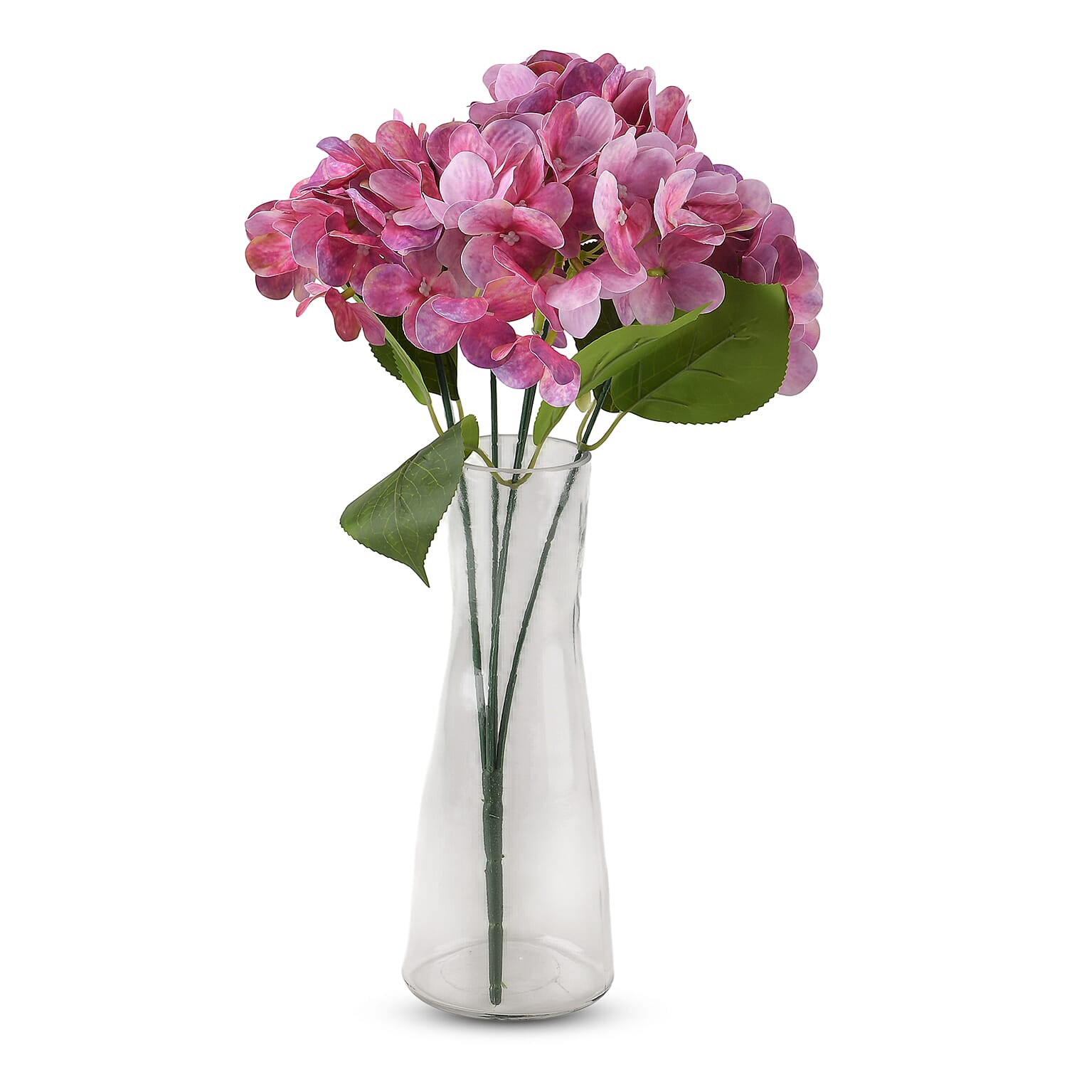 5-Heads Artificial Flower Bush (43cm) - Pink