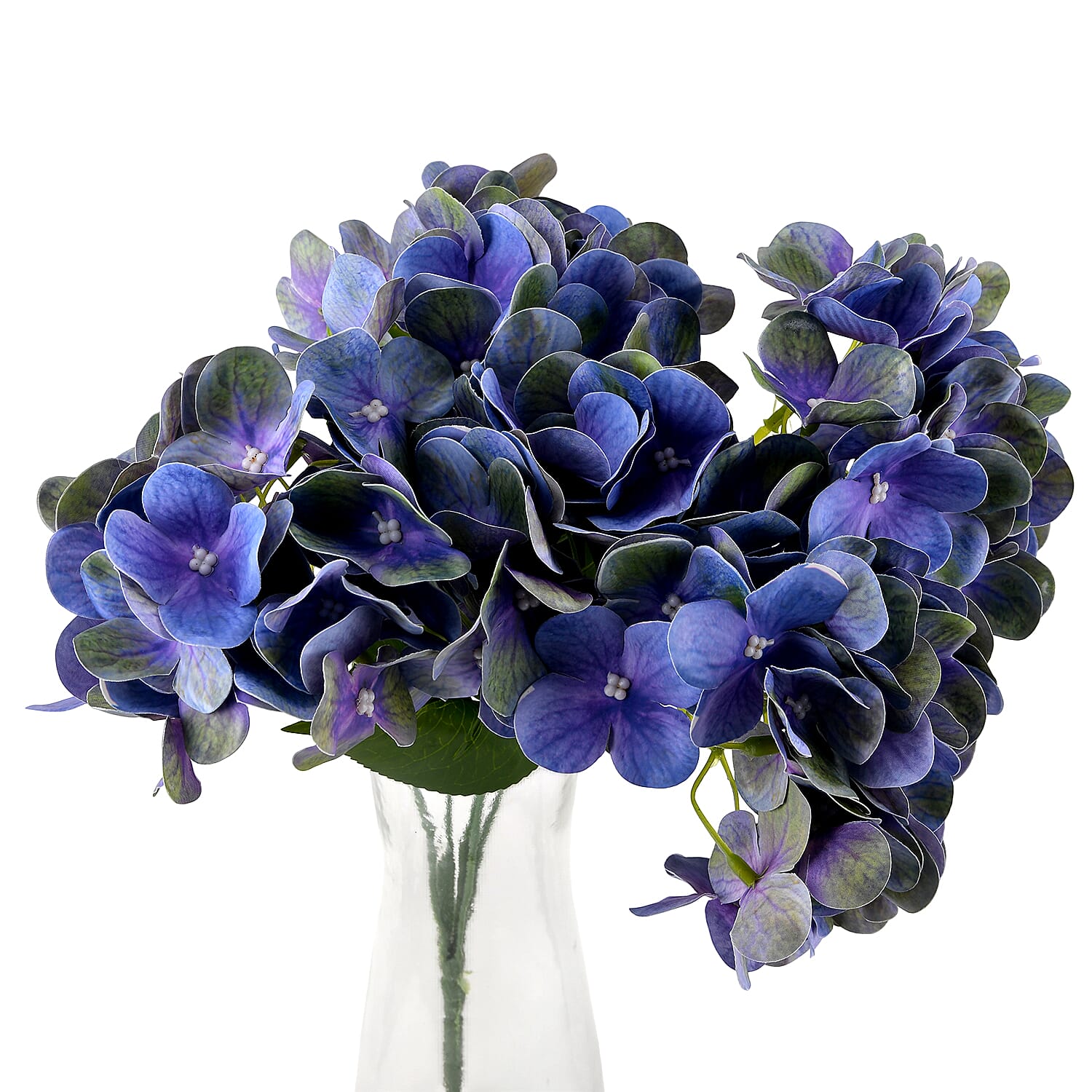 5-Heads Artificial Flower Bush (43cm) - Purple