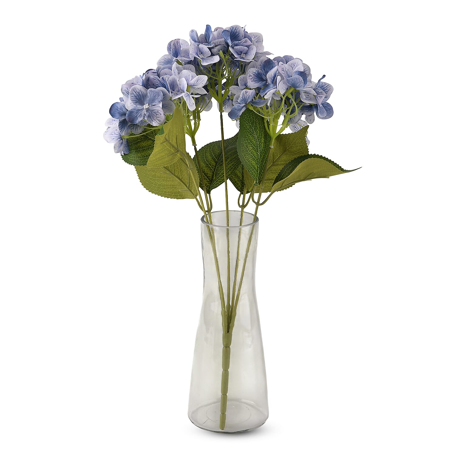 5-Heads Artificial Flower Bush (43cm) - Blue