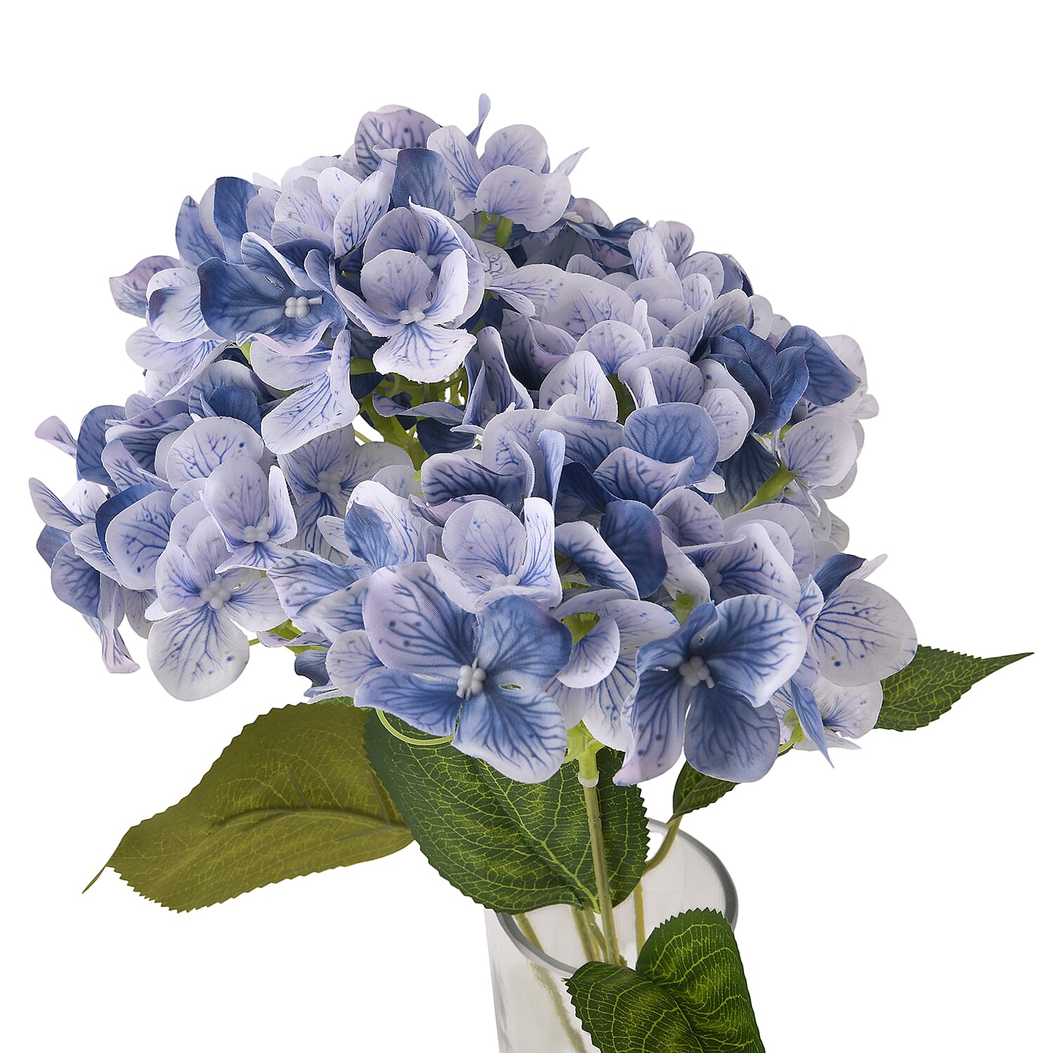 5-Heads Artificial Flower Bush (43cm) - Blue