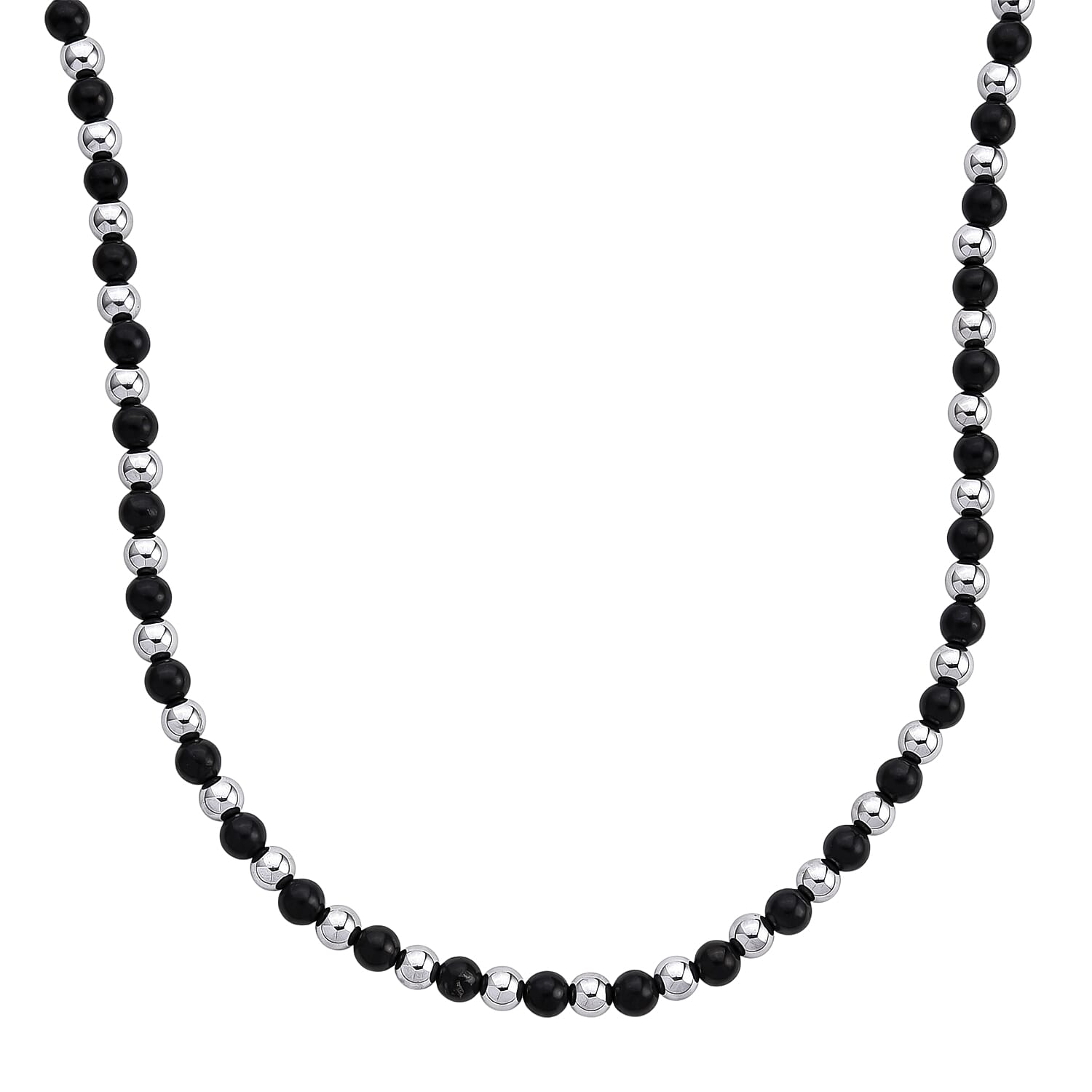 Natural Shungite & Natural Hematite Necklace With Magnetic Clasp (Size - 20) 180.00 Ct.