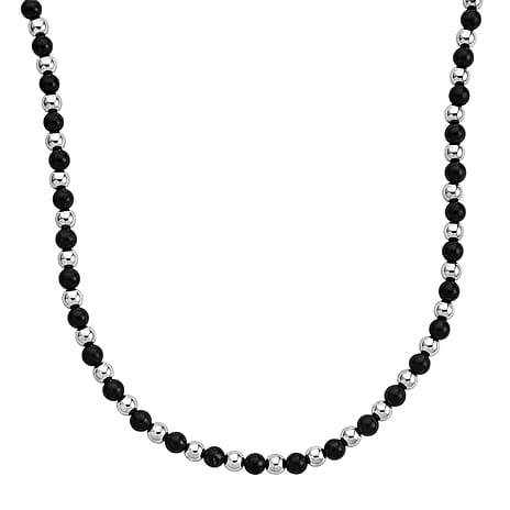 Natural Shungite & Natural Hematite Necklace With Magnetic Clasp (Size - 20) 180.00 Ct.