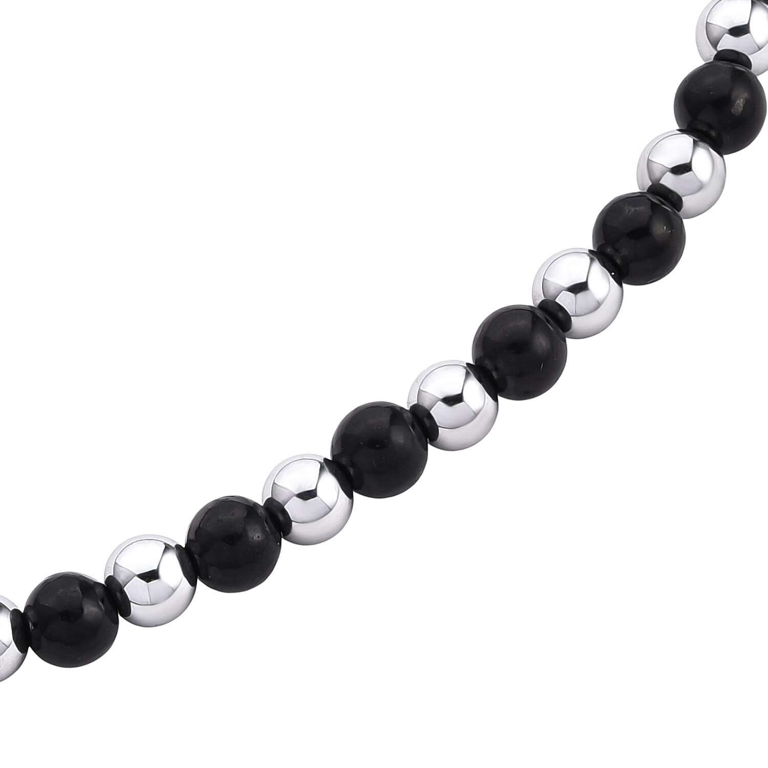 Natural Shungite & Natural Hematite Necklace With Magnetic Clasp (Size - 20) 180.00 Ct.