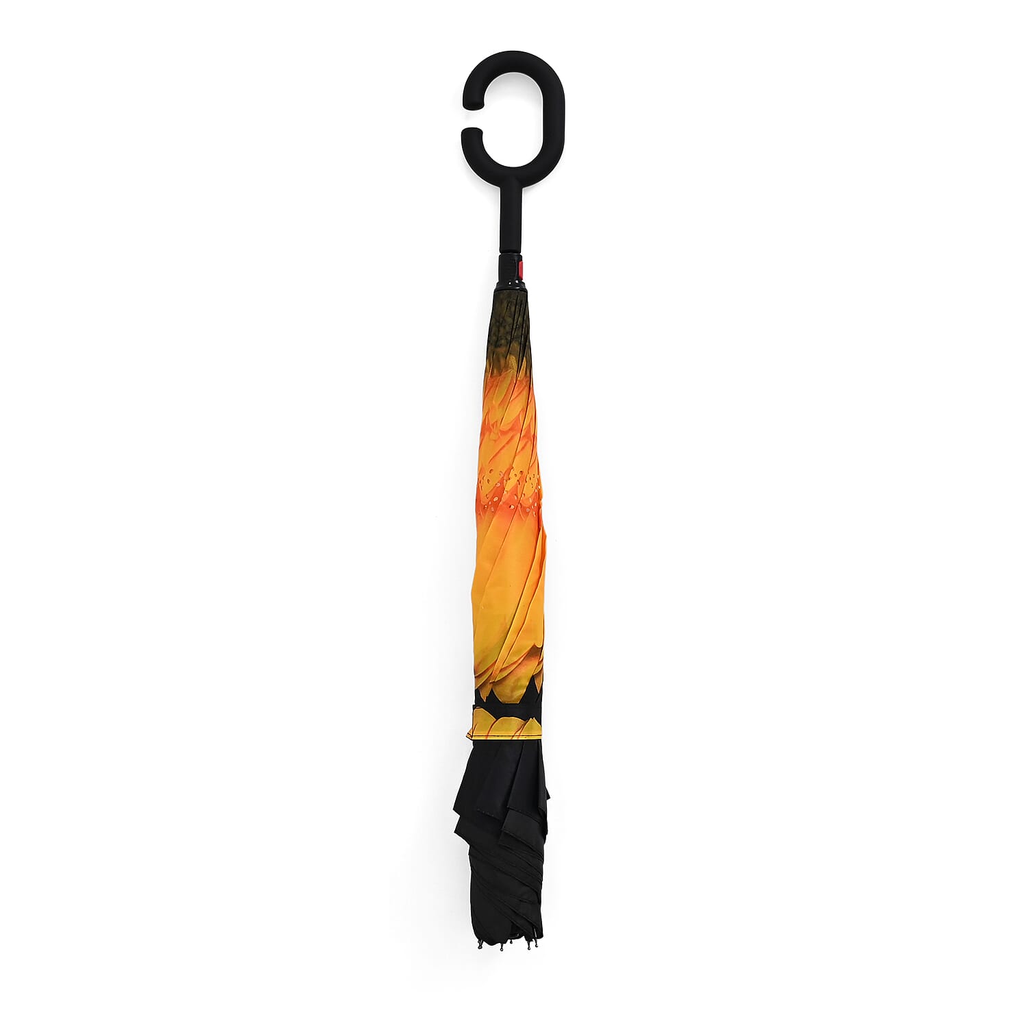 Manual Stick Reverse Umbrella (81cm) - Yellow - Black