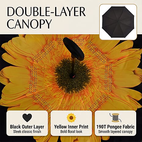 Manual Stick Reverse Umbrella (81cm) - Yellow