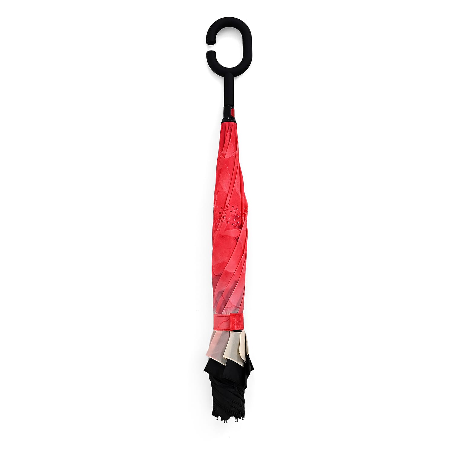 Manual Stick Reverse Umbrella (81cm) - Pink - Black