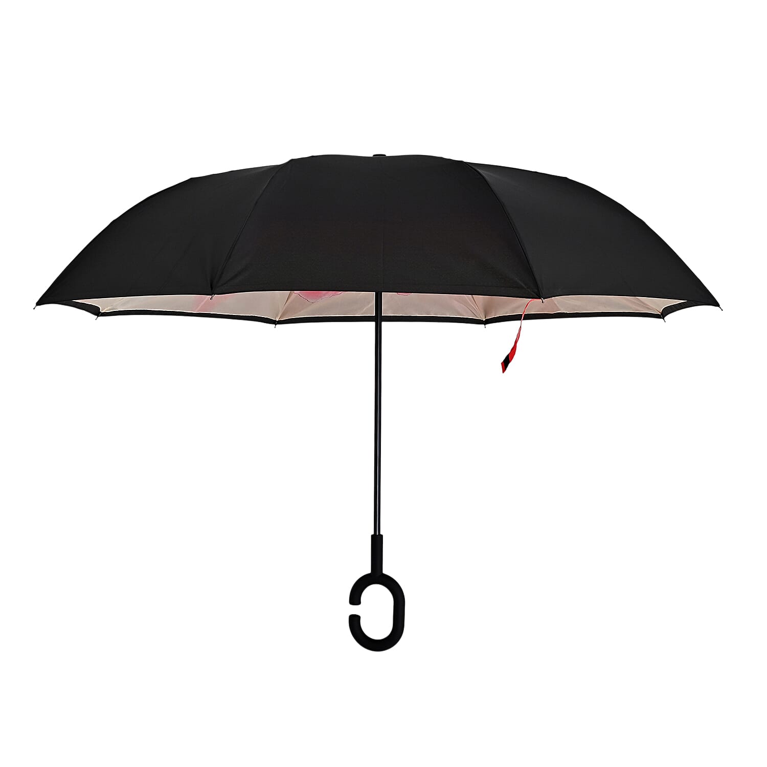 Manual Stick Reverse Umbrella (81cm) - Pink - Black