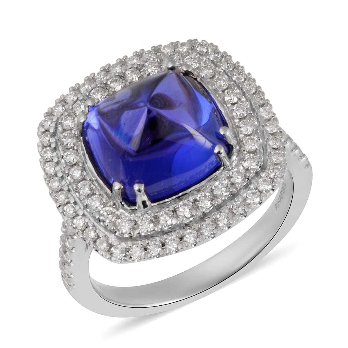 950 Platinum AAAA Tanzanite White Diamond EF, VS Ring, Platinum Wt.10.71 Gms  5.900  Ct.