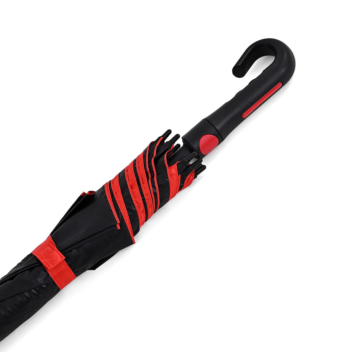 Auto-Open Stick Umbrella (97.5 cm) - Red - Black
