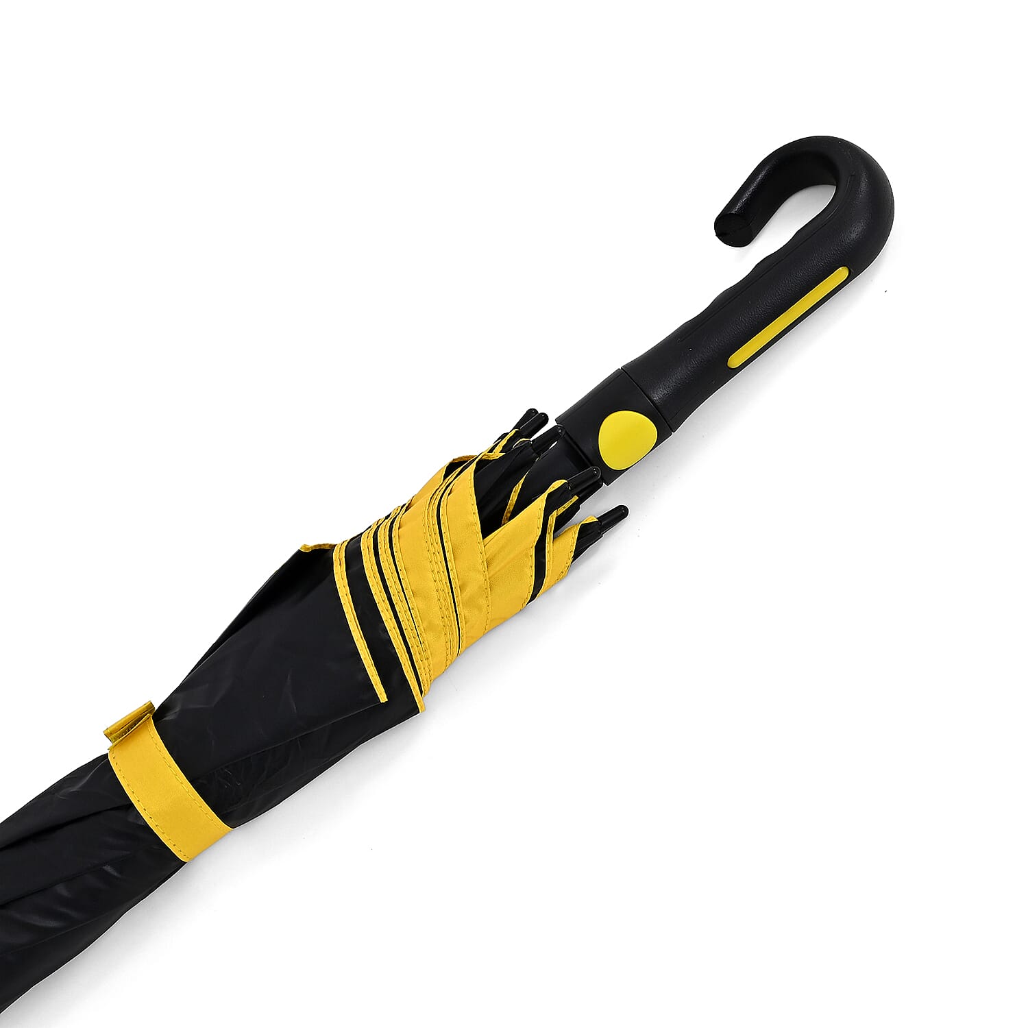 Auto-Open Stick Umbrella (97.5 cm) - Yellow - Black
