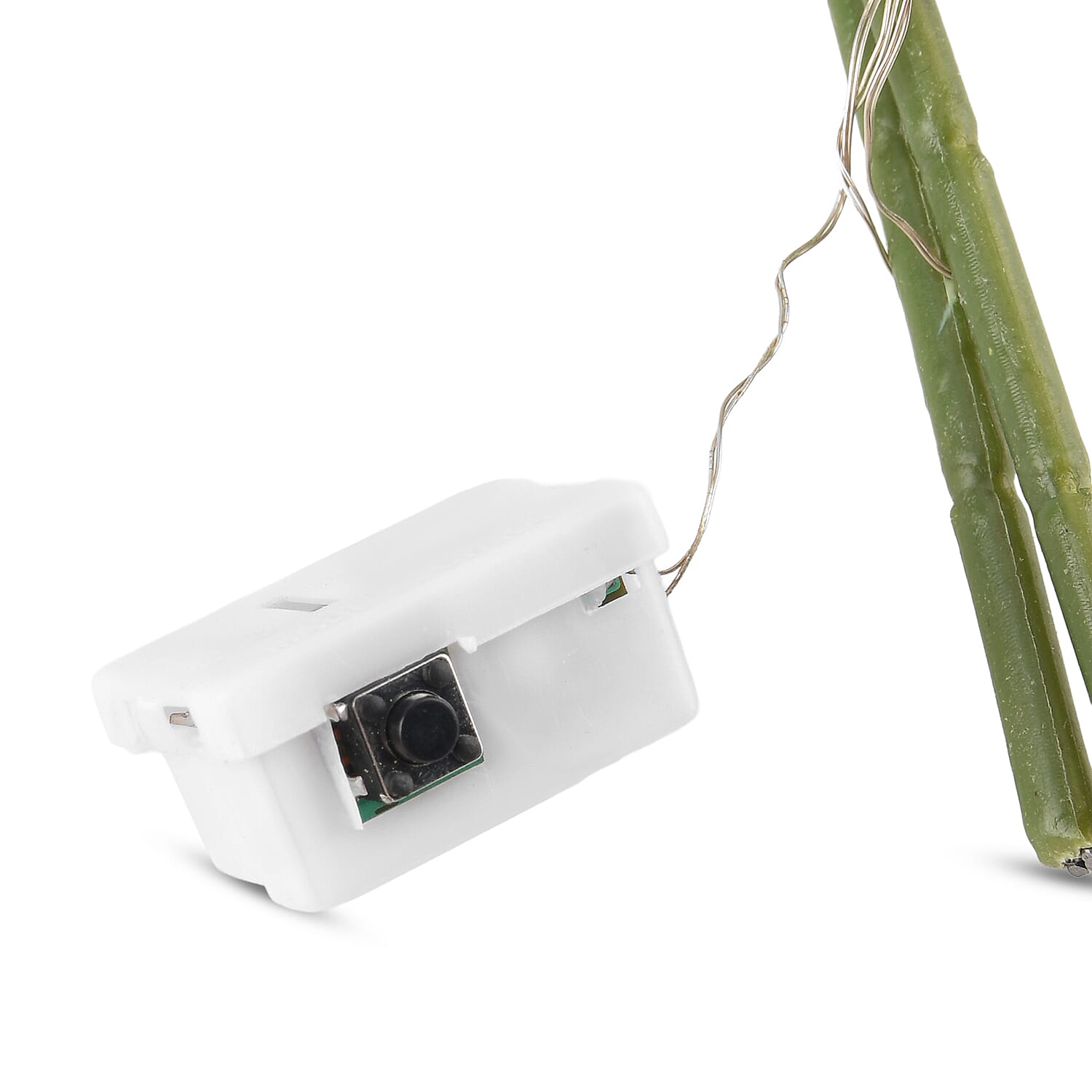 Set of 2 Artificial Three-Headed Faux Flower Branches with LED Lights (60 cm) - Yellow