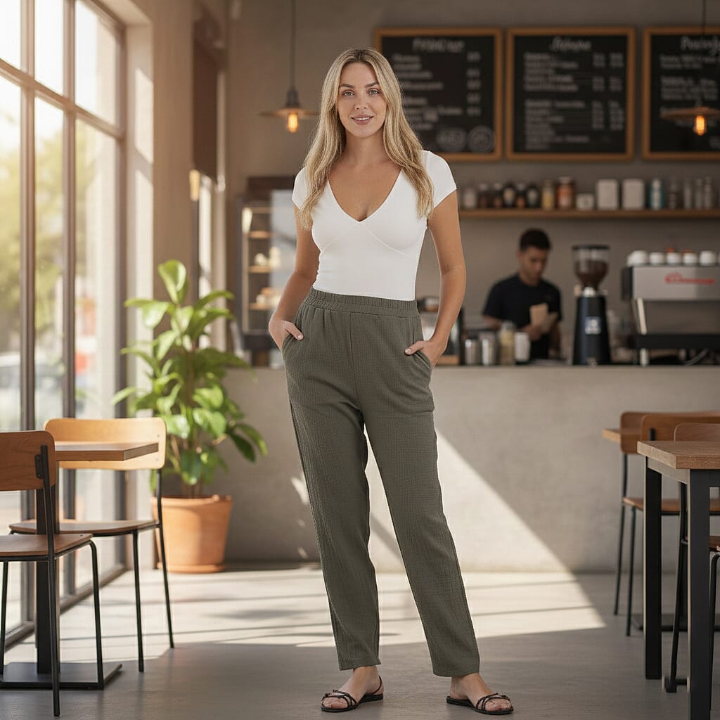 Maisi-Cotton-Patterned-Jean-and-Pant-Trouser-Size-Small-Grey