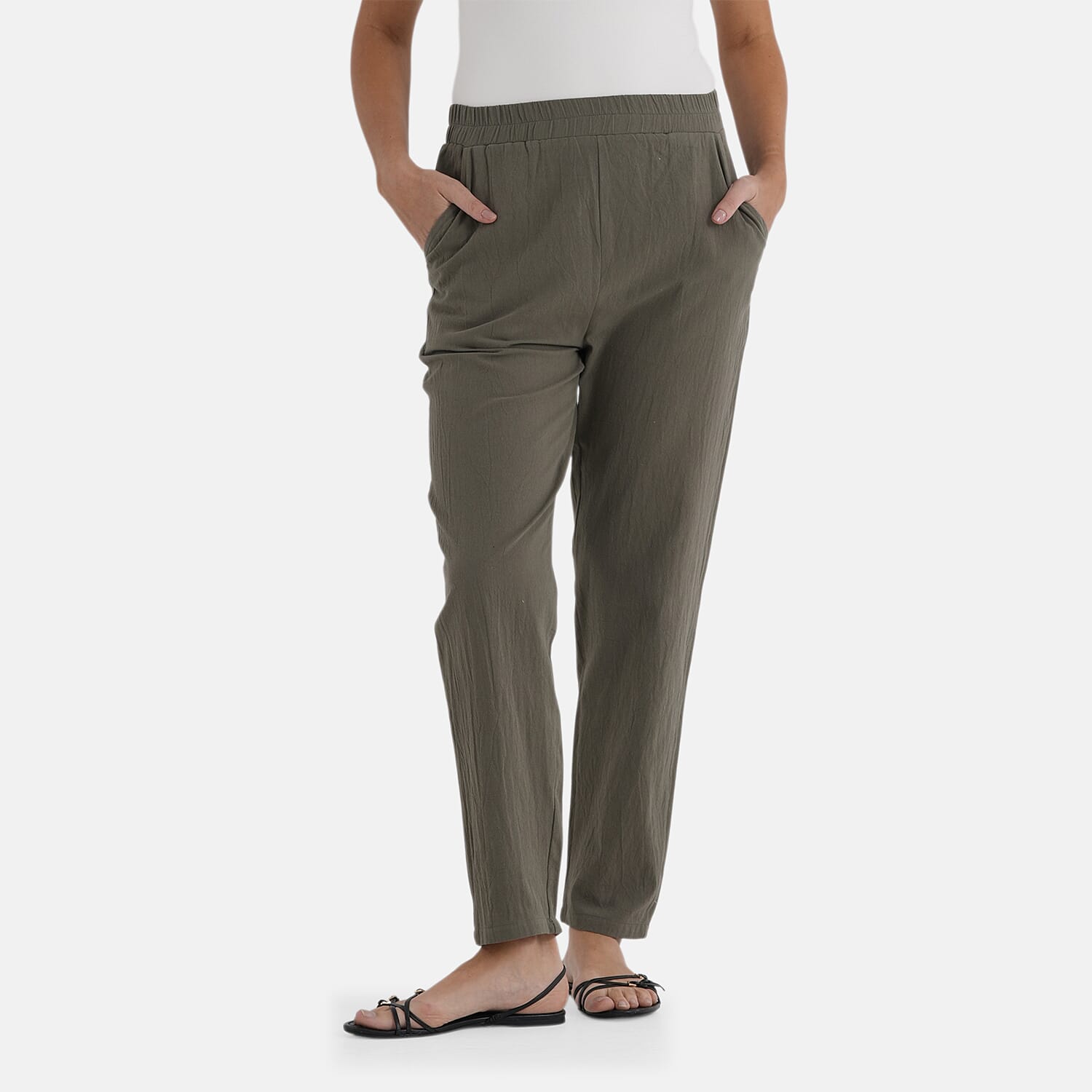 & Maisi 100% Cotton Tapered Trousers 