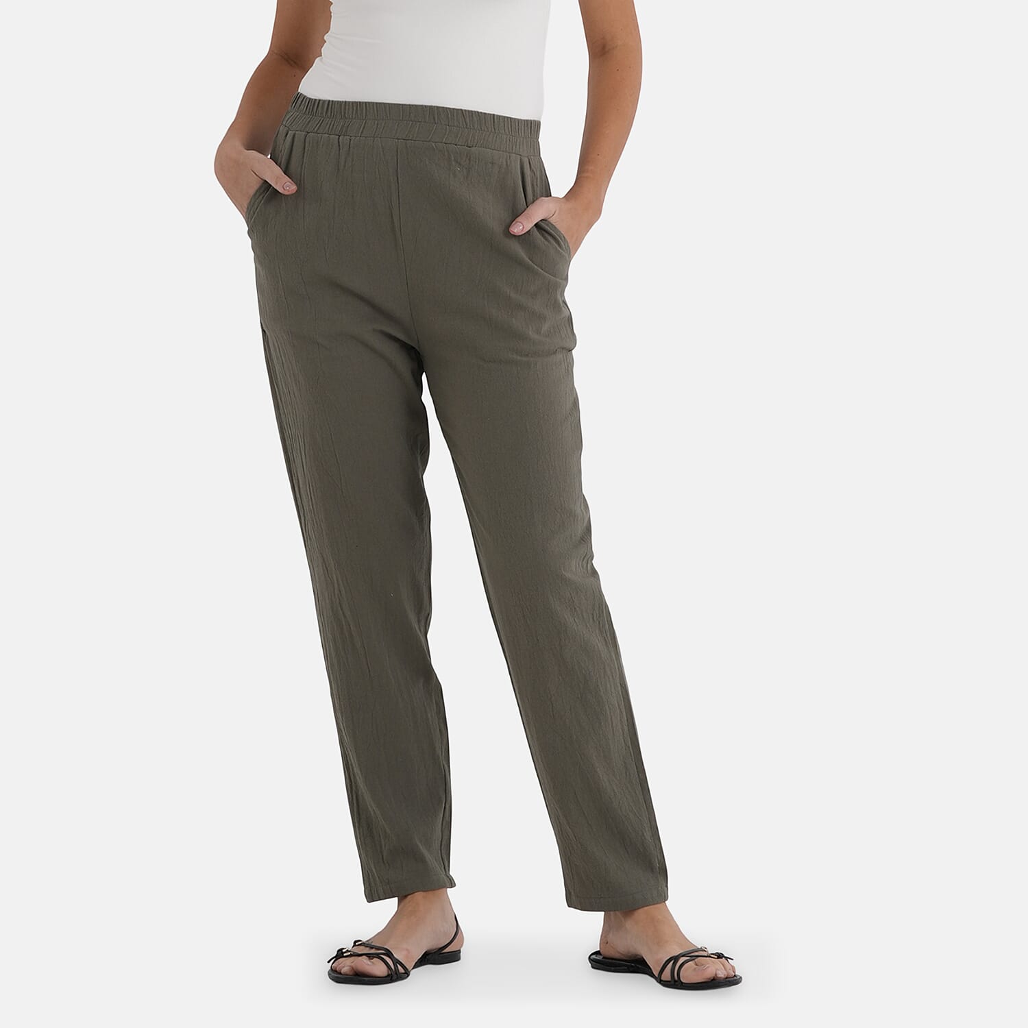 & Maisi 100% Cotton Tapered Trousers 