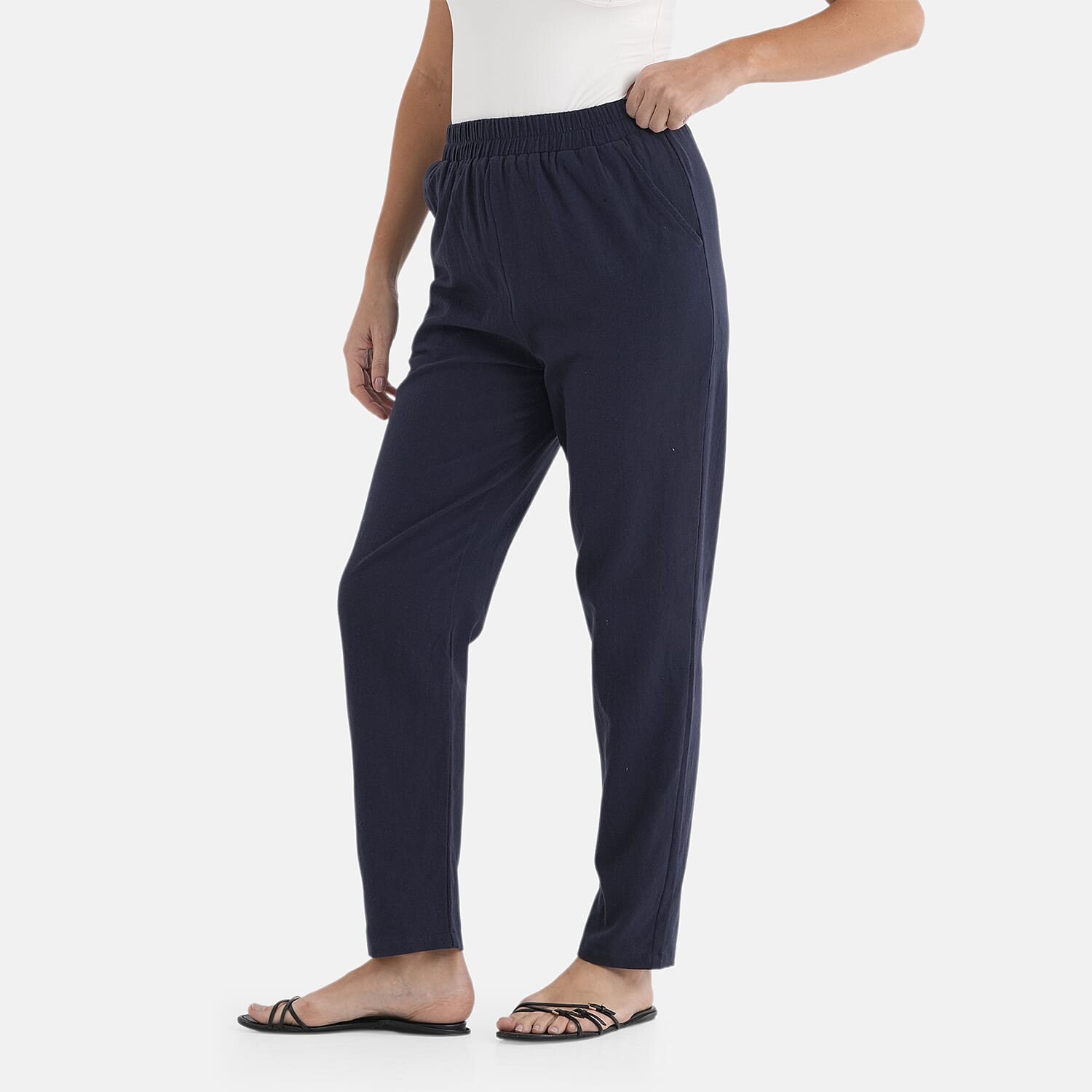 & Maisi 100% Cotton Tapered Trousers 