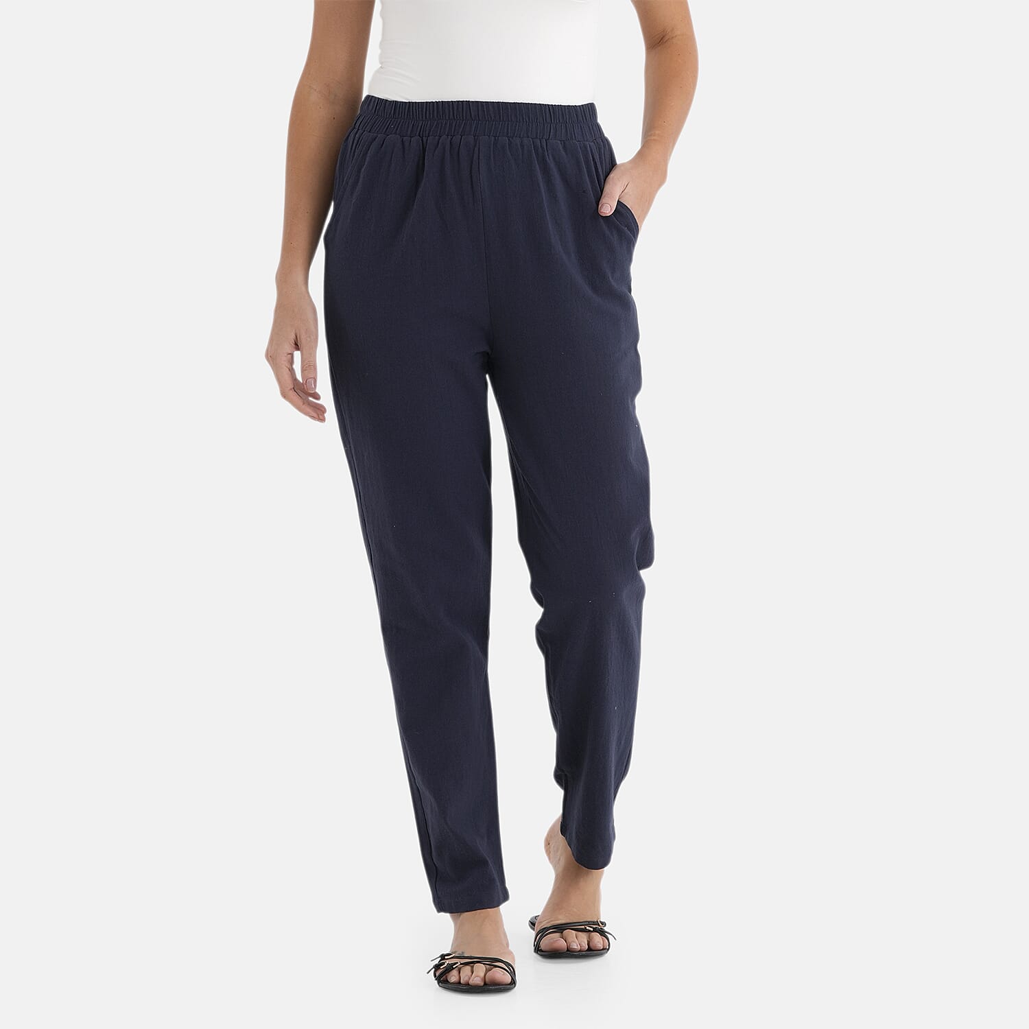 & Maisi 100% Cotton Tapered Trousers 