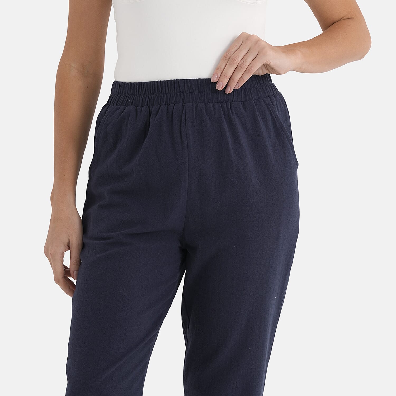 & Maisi 100% Cotton Tapered Trousers 