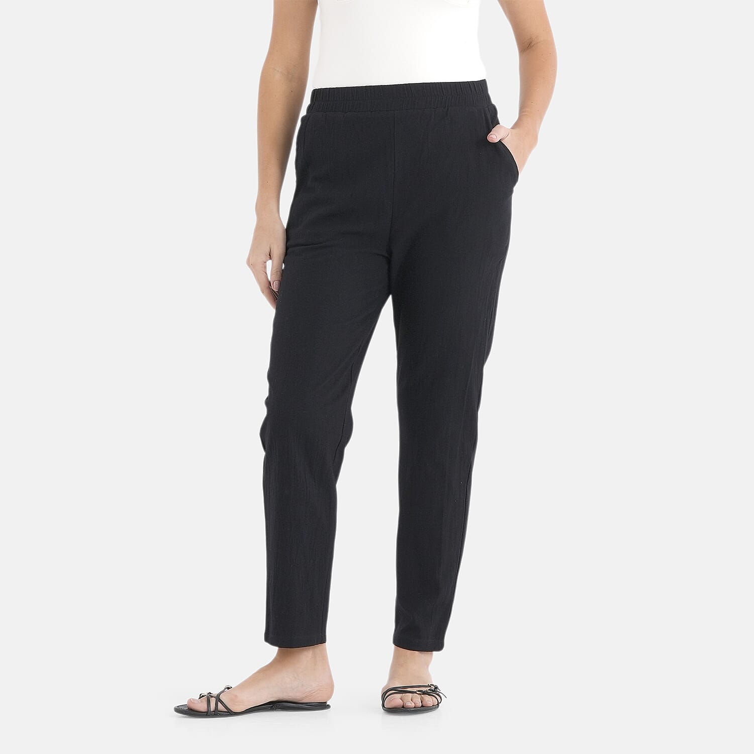 & Maisi 100% Cotton Tapered Trousers 