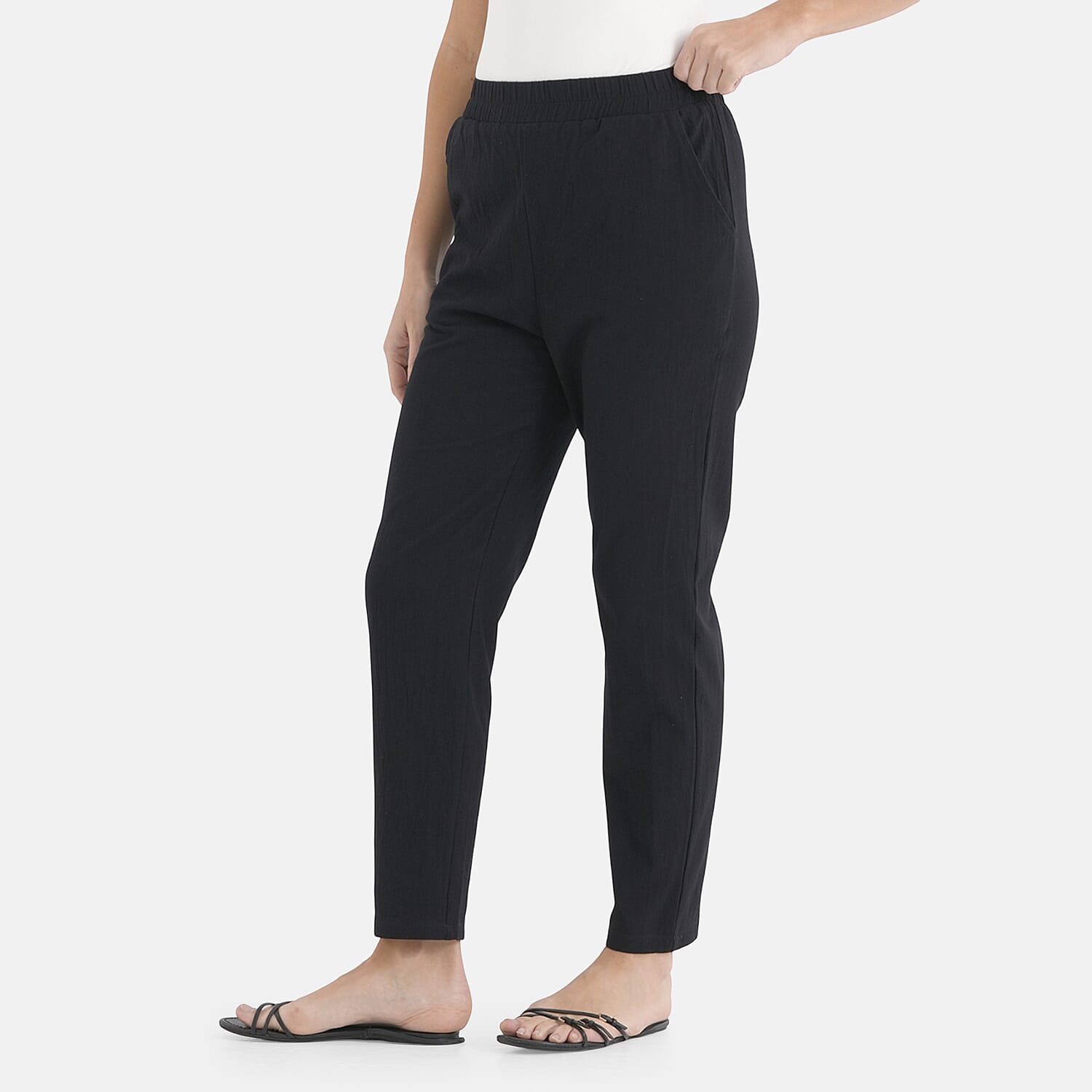 & Maisi 100% Cotton Tapered Trousers 