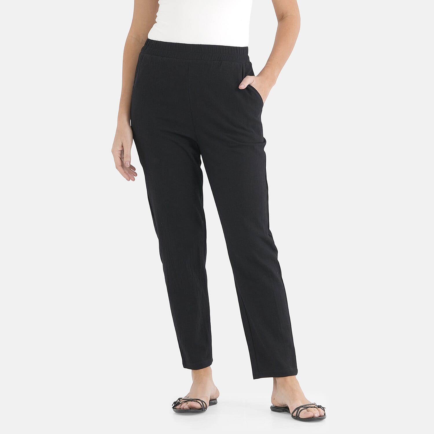 & Maisi 100% Cotton Tapered Trousers 