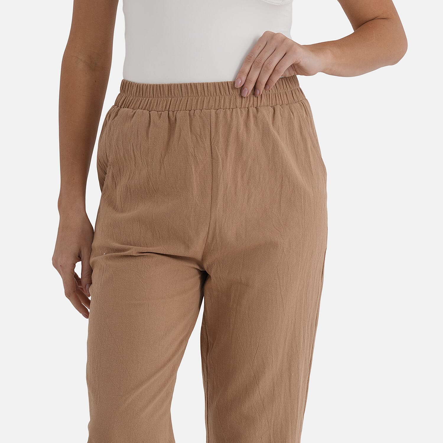 & Maisi 100% Cotton Tapered Trousers 