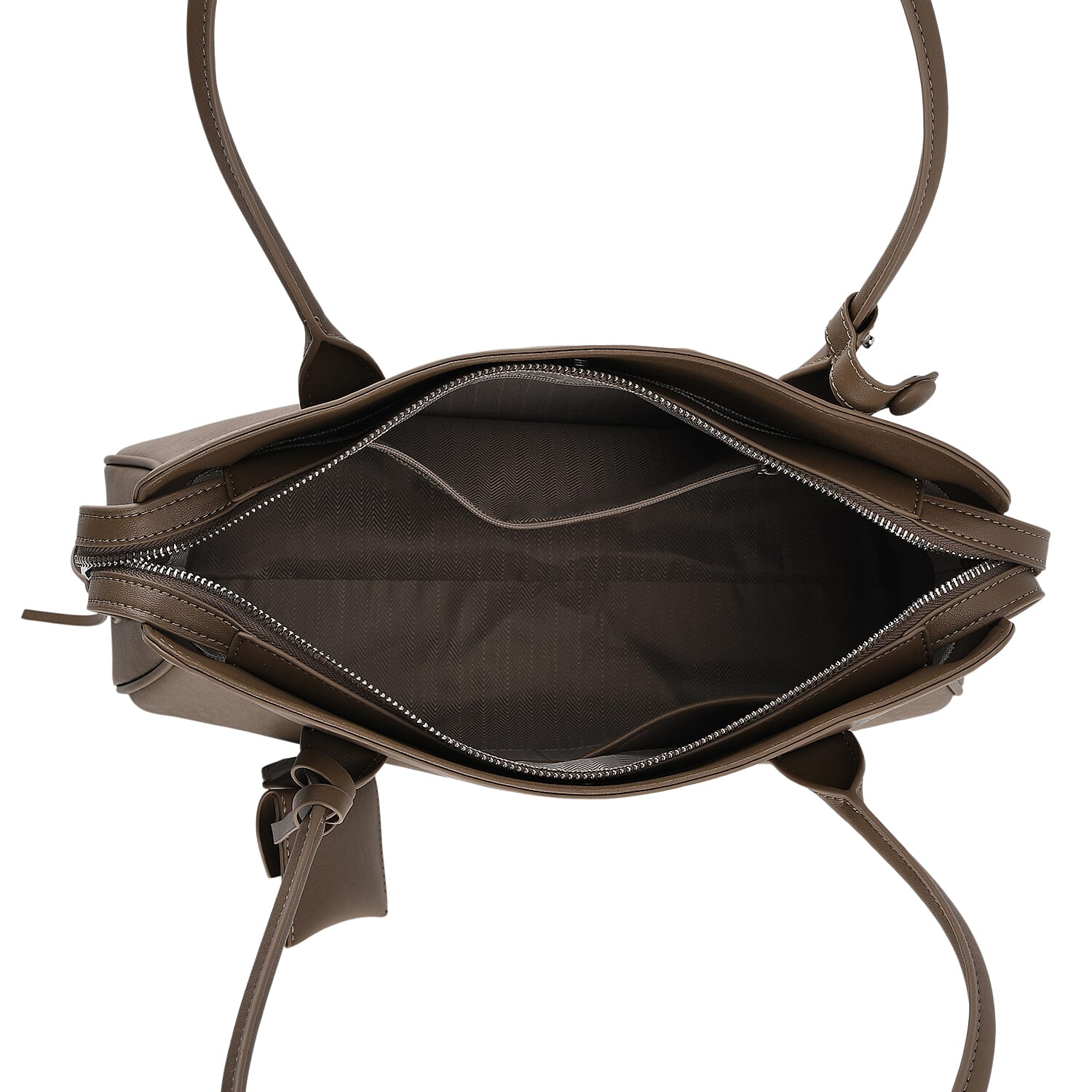 Premium Genuine Leather Everyday Shoulder Tote Bag - Khaki