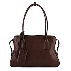 Premium Genuine Leather Everyday Shoulder Tote Bag - Black