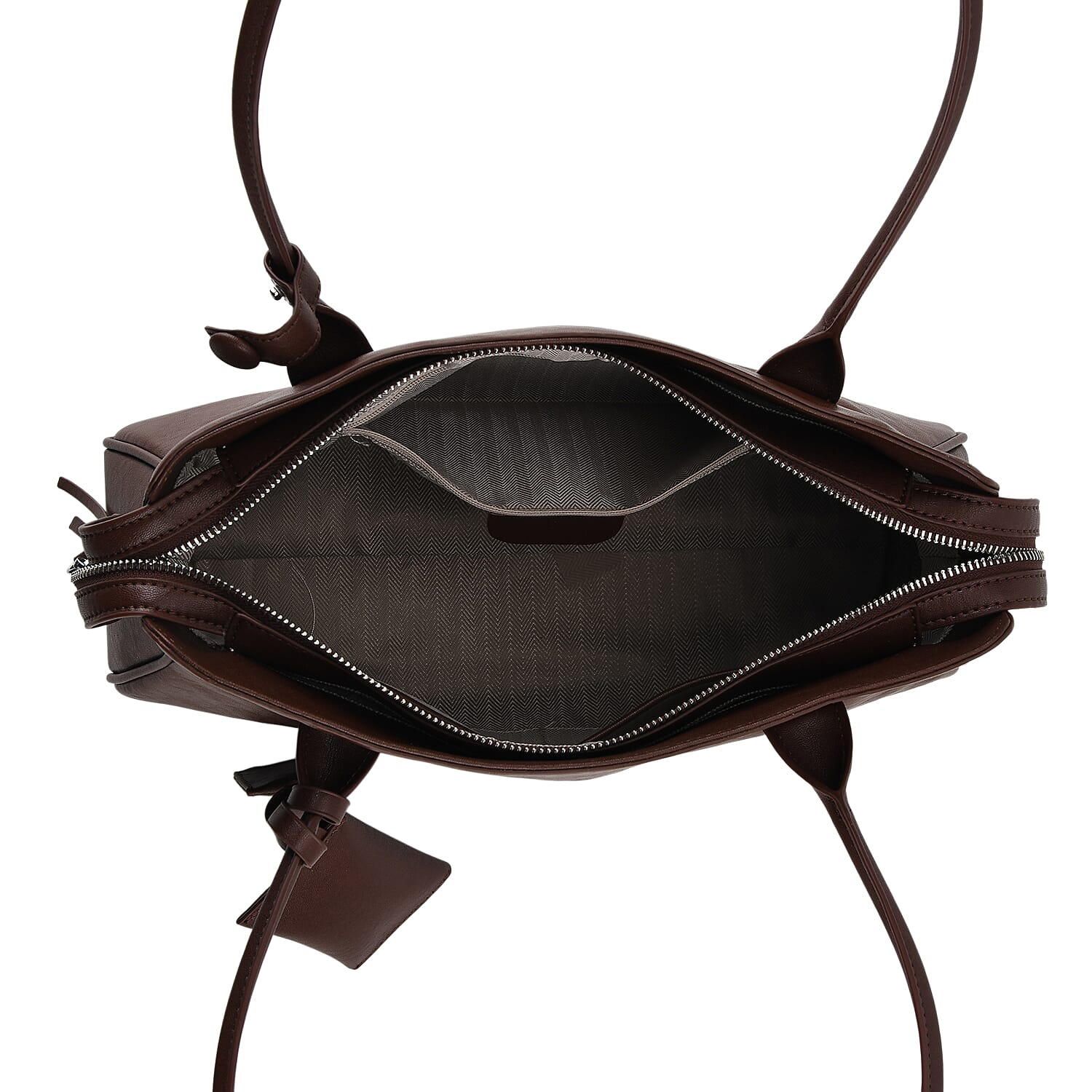 Premium Genuine Leather Everyday Shoulder Tote Bag - Chocolate Brown