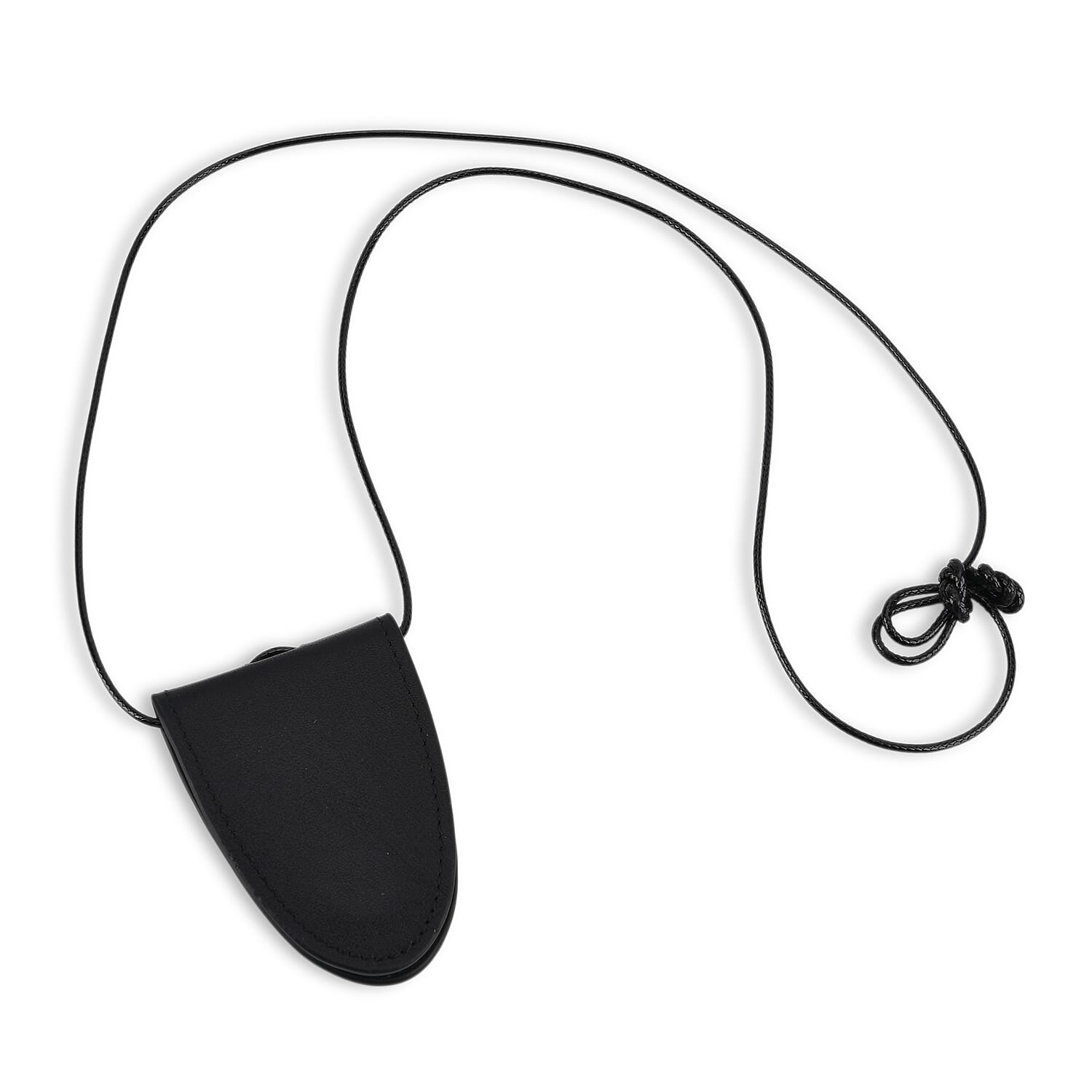 Genuine Leather Magnetic Sunglass Holder Strap - Black