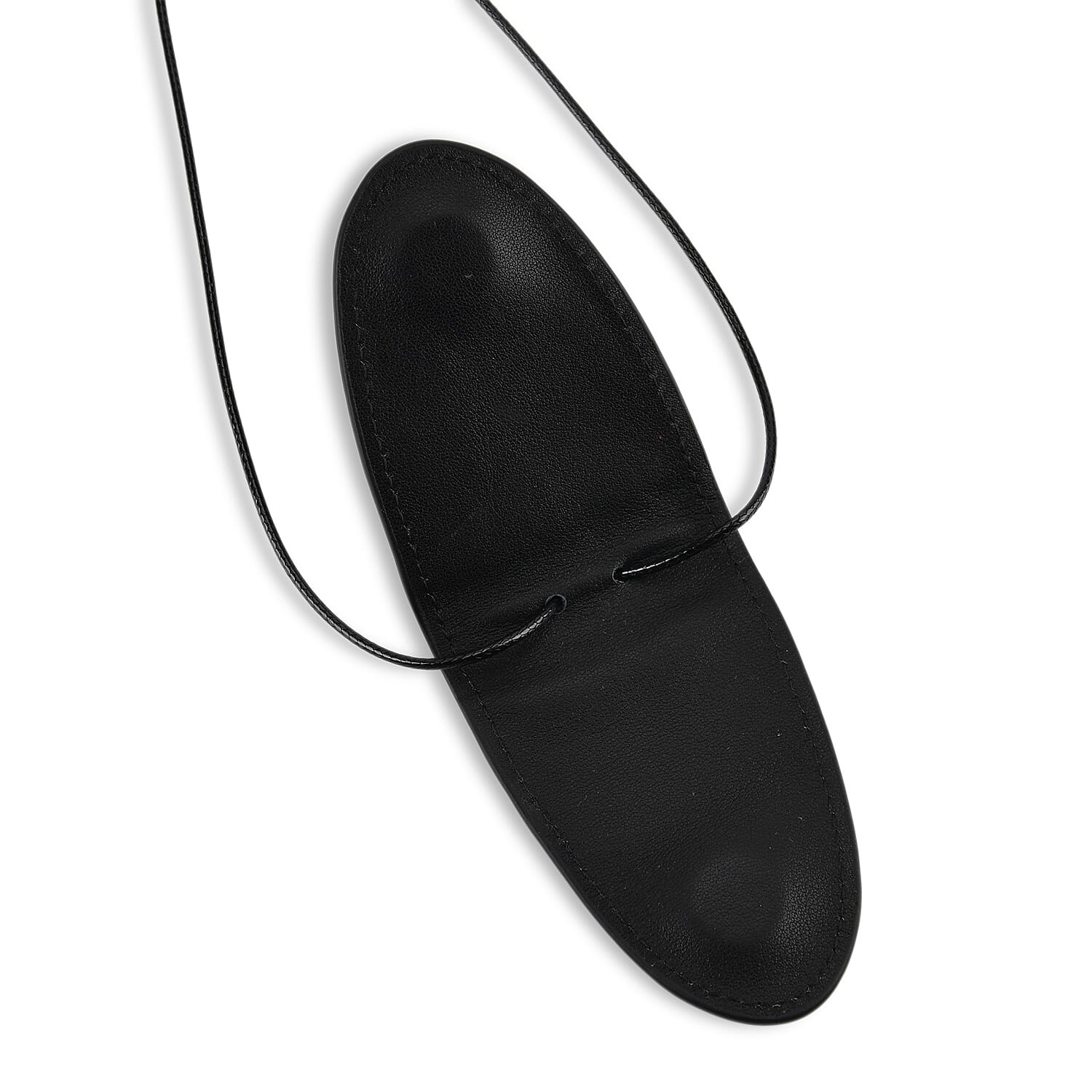 Genuine Leather Magnetic Sunglass Holder Strap - Black