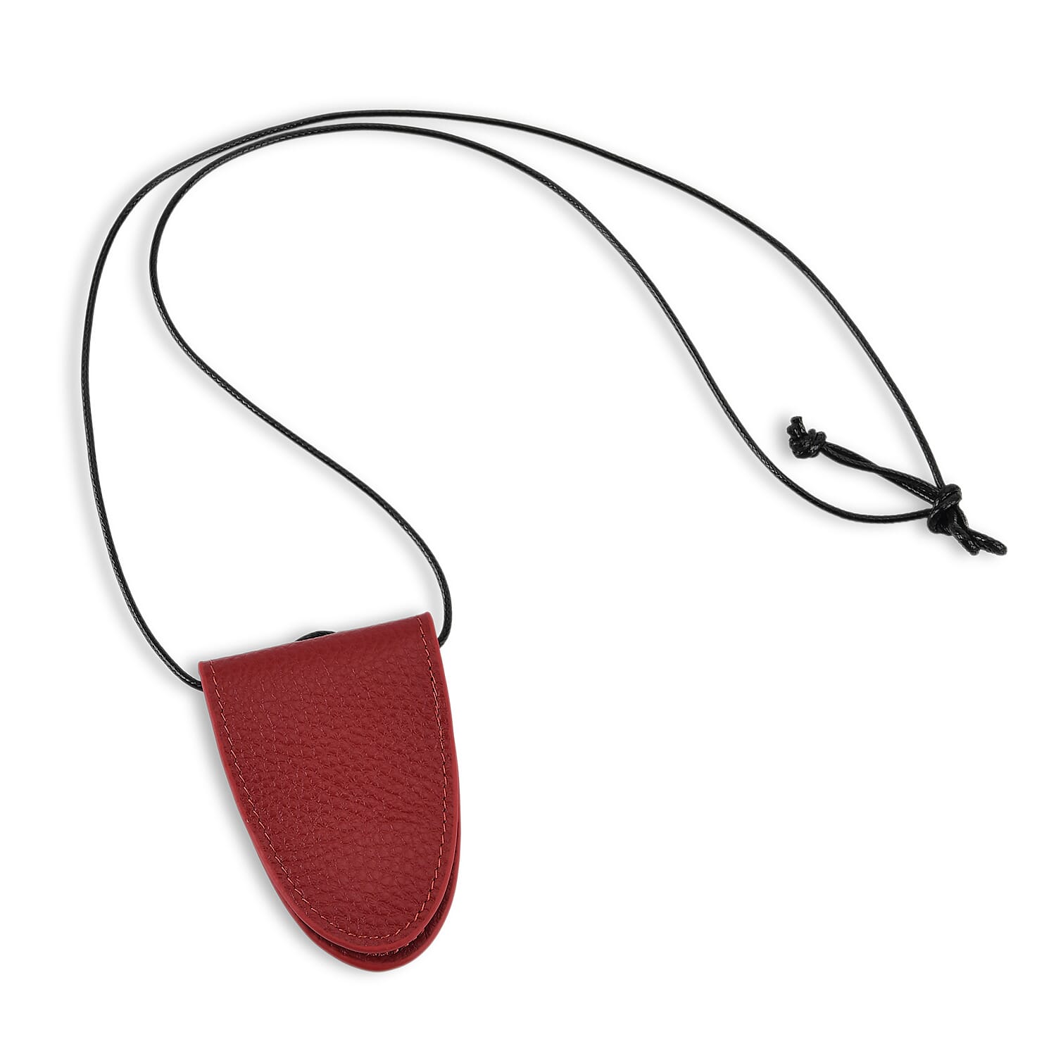 Genuine Leather Magnetic Sunglass Holder Strap - Burgundy