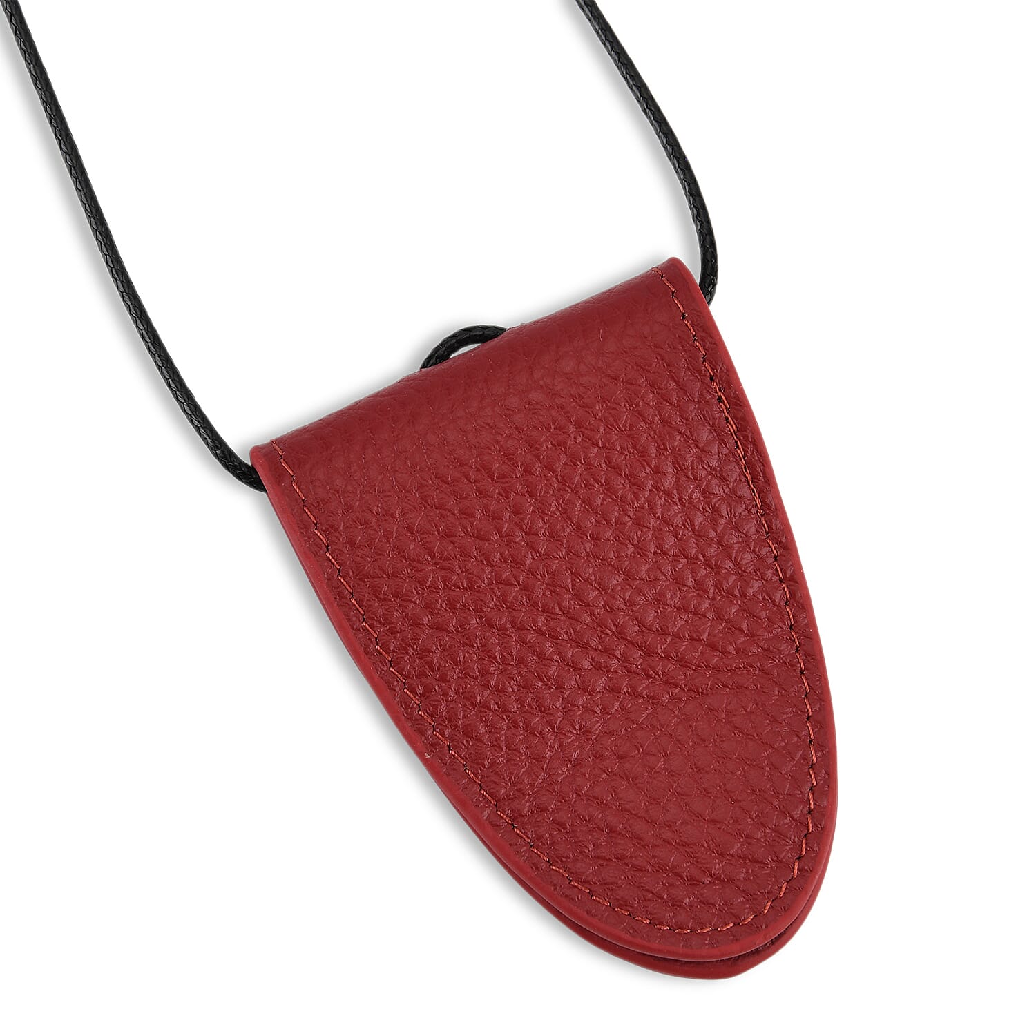 Genuine Leather Magnetic Sunglass Holder Strap - Burgundy