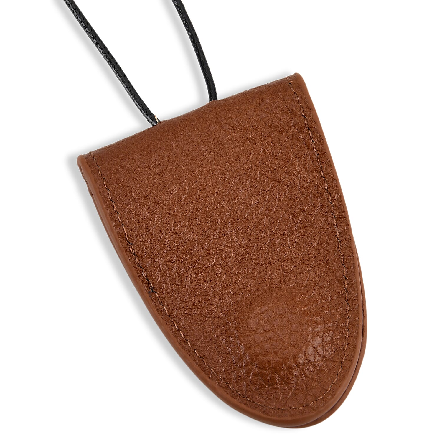 Genuine Leather Magnetic Sunglass Holder Strap - Brown