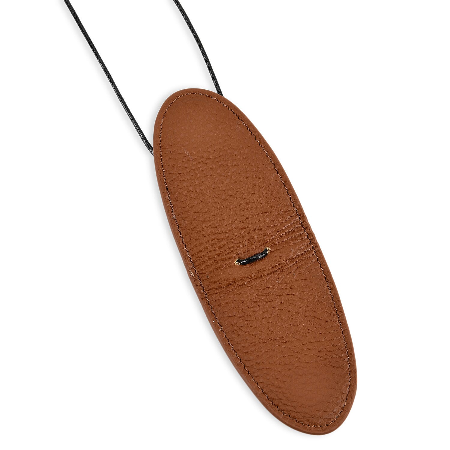 Genuine Leather Magnetic Sunglass Holder Strap - Brown