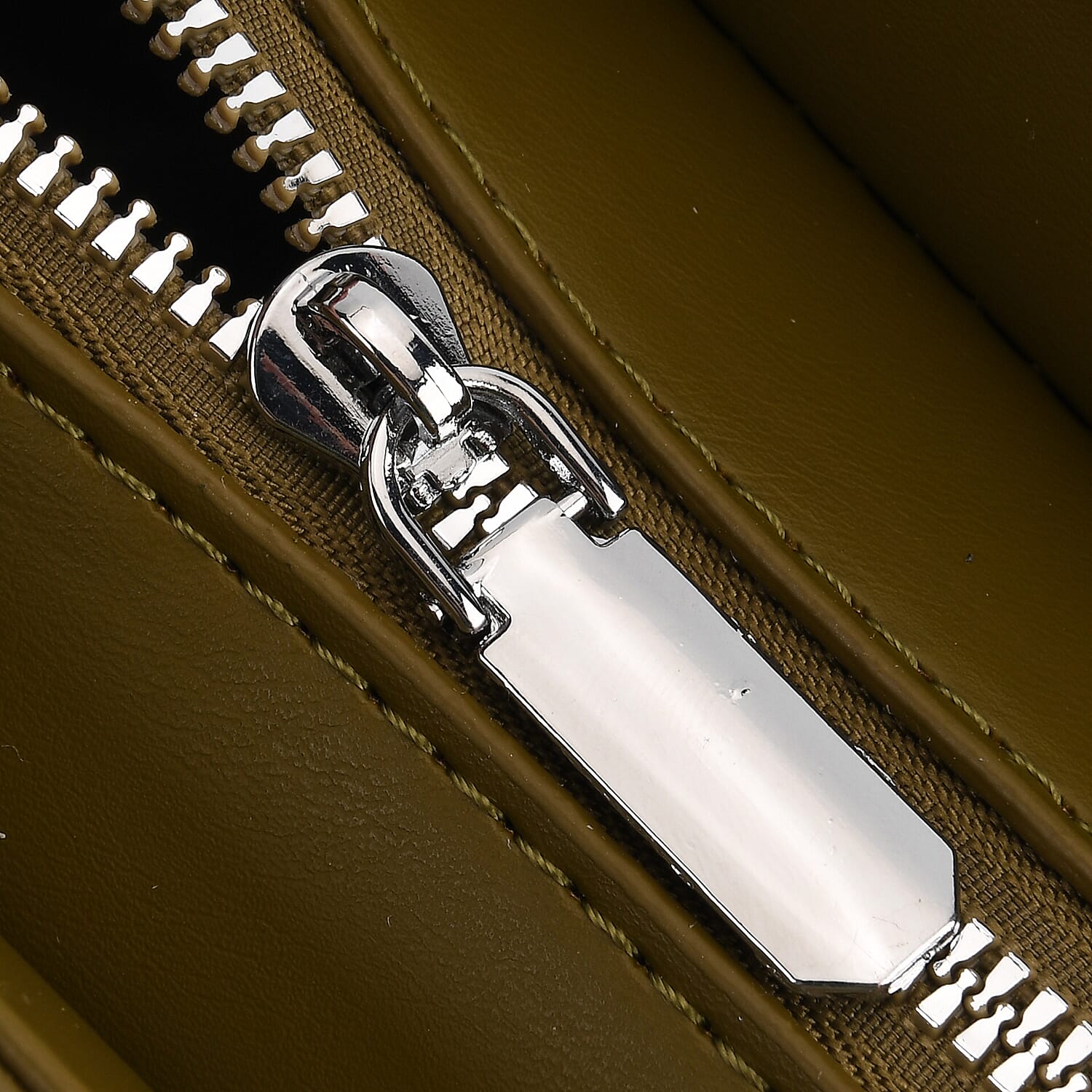 Structured Top-Handle Satchel Handbag - Olive Green