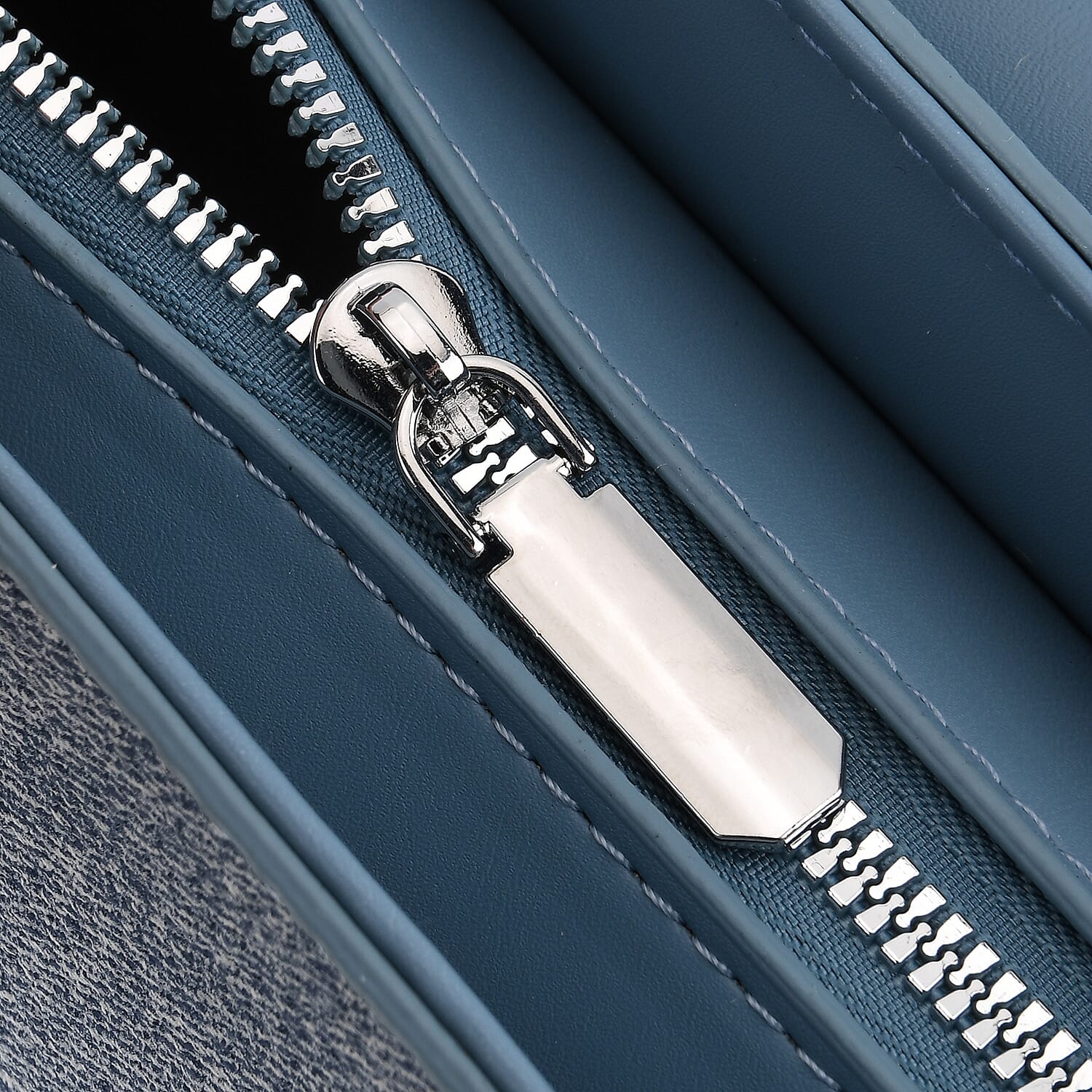 Structured Top-Handle Satchel Handbag - Denim