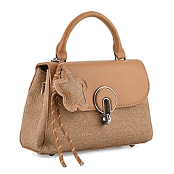Structured Top-Handle Satchel Handbag - Ivory