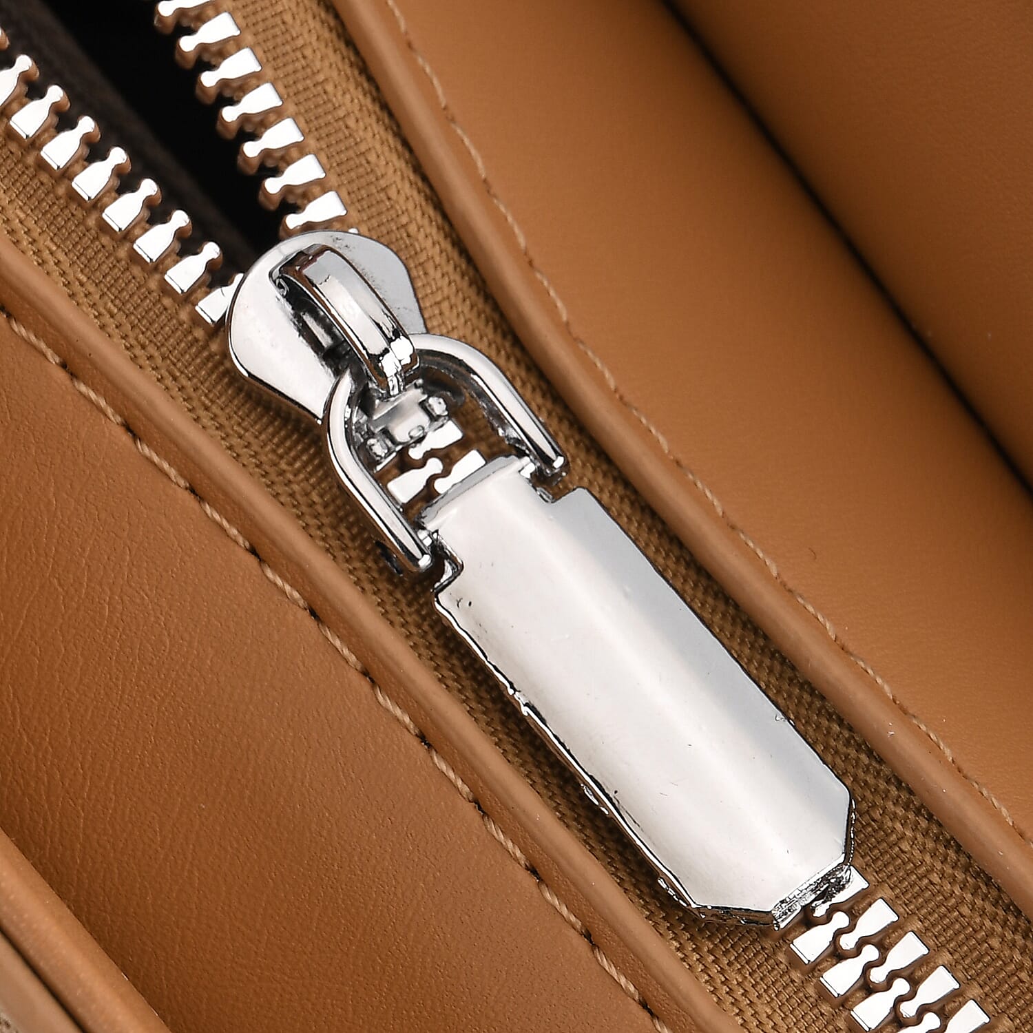 Structured Top-Handle Satchel Handbag - Beige