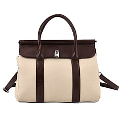 Crossbody Bag with Multiple Zipped Pockets (34x15x29cm) - Black & White