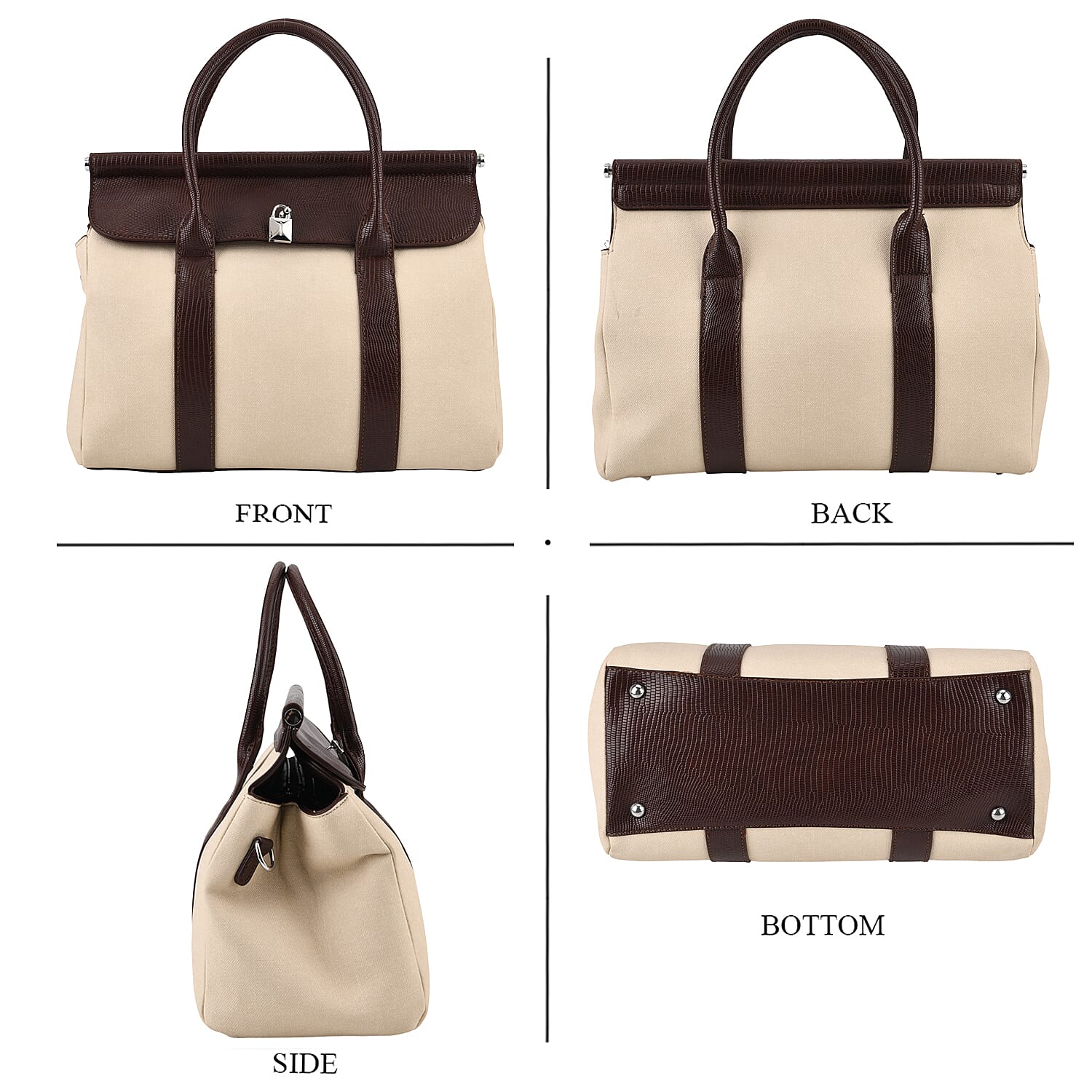 Crossbody Bag with Multiple Zipped Pockets (34x15x29cm) - Burgundy & White