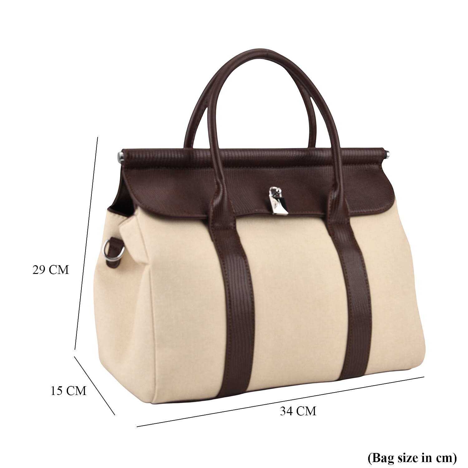 Crossbody Bag with Multiple Zipped Pockets (34x15x29cm) - Burgundy & White