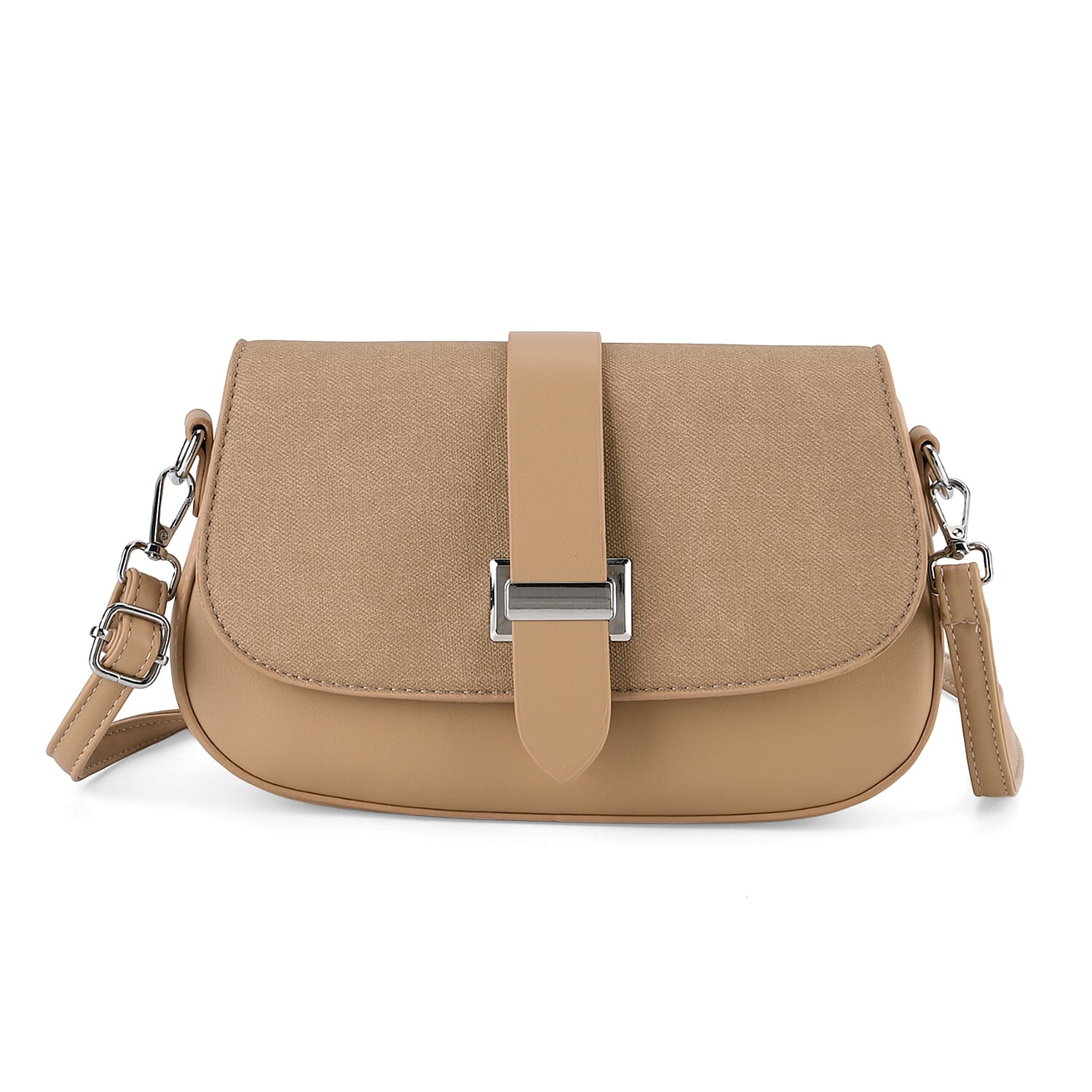 Two-Tone Saddle Bag With Crossbody Strap