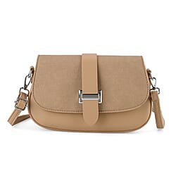 Two-Tone Saddle Bag With Crossbody Strap - Black & White