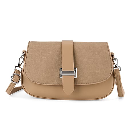 Two-Tone Saddle Bag With Crossbody Strap