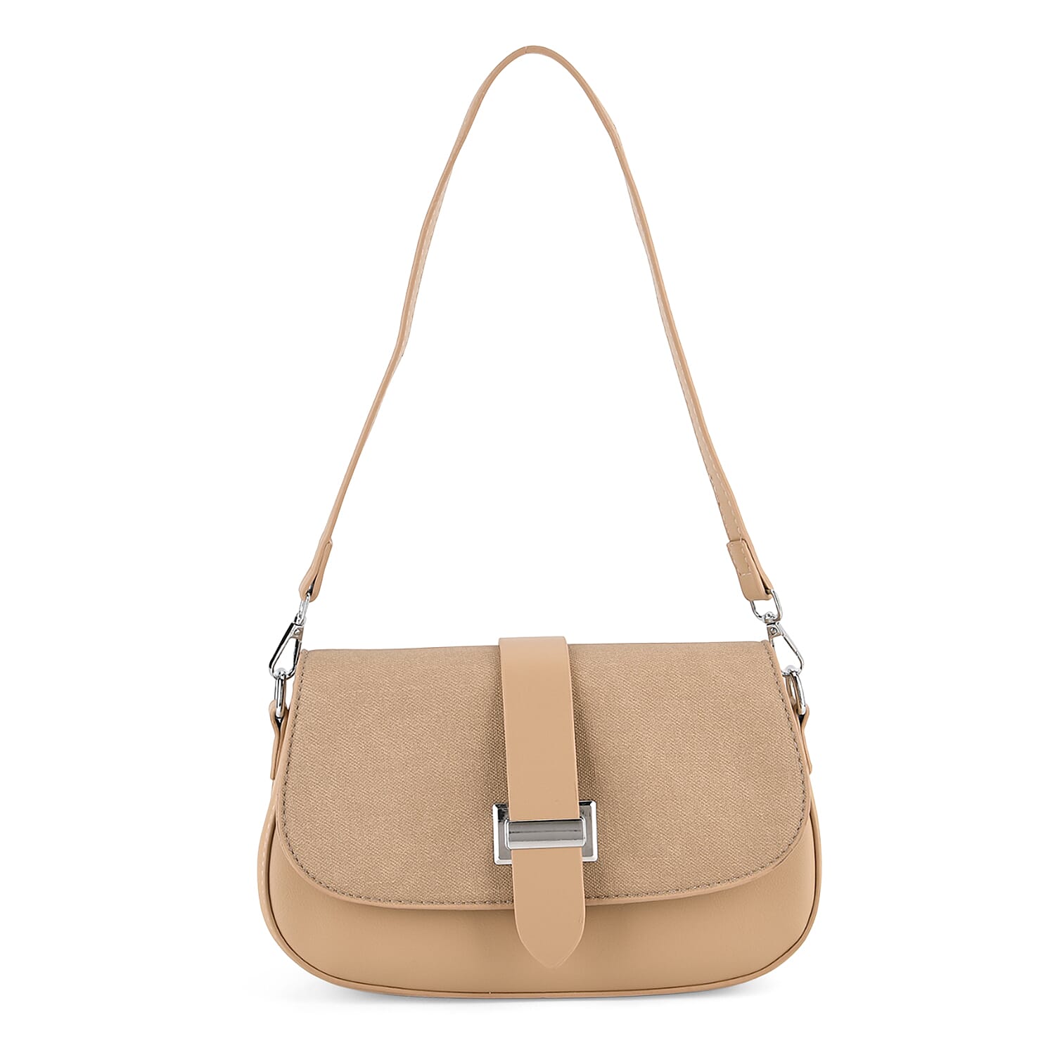 Two-Tone Saddle Bag With Crossbody Strap