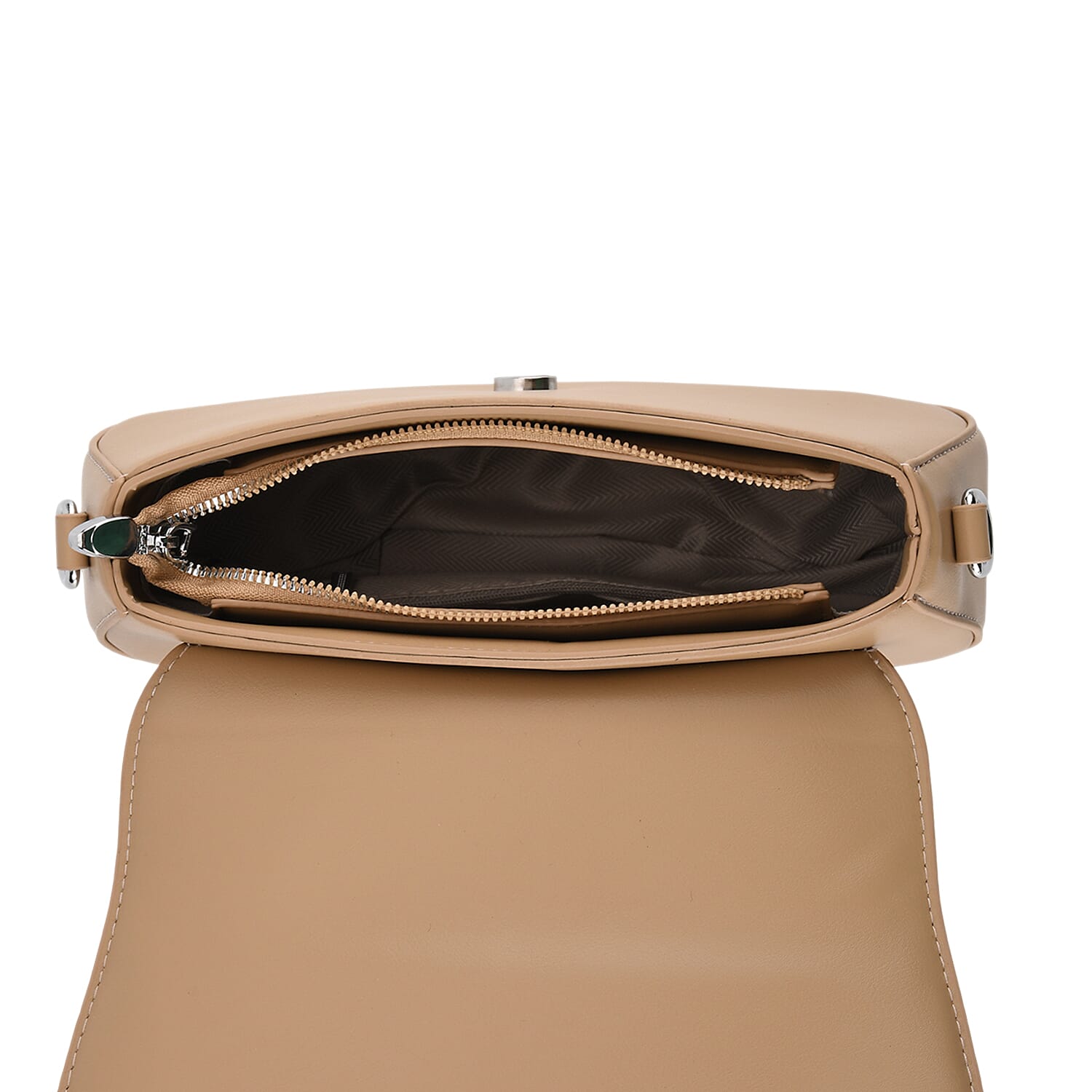 Two-Tone Saddle Bag With Crossbody Strap