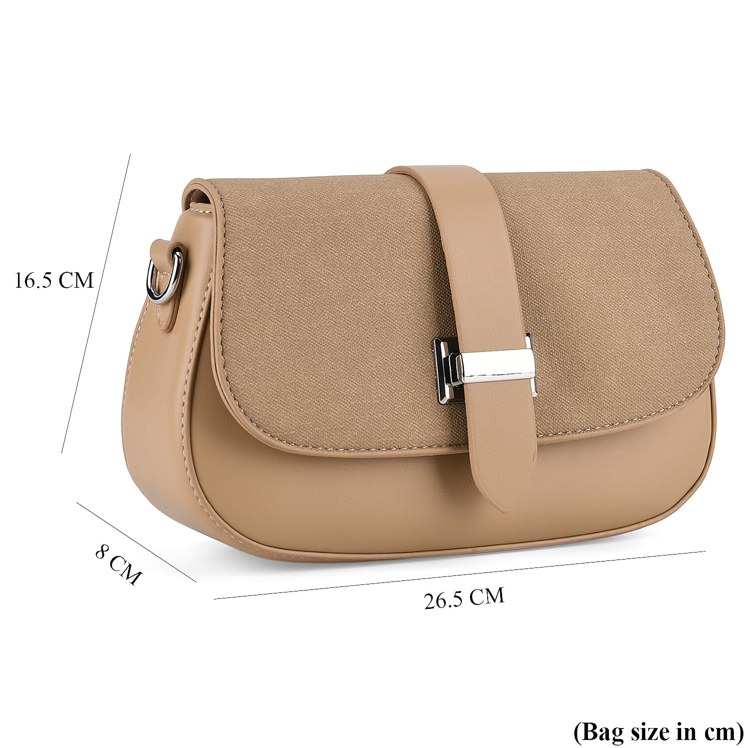Two-Tone Saddle Bag With Crossbody Strap