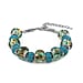Murano Style Glass with Green Crystal Bracelet (Size - 7.5-2 Inch Ext)
